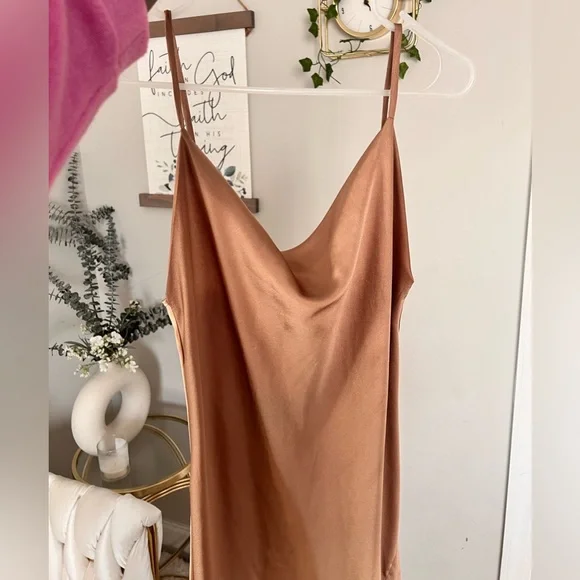 Champagne Slit Maxi Dress - Picture 2 of 5